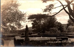 RPPC Formal Garden, Tanglewood Gardens Lenox MA Vintage Postcard K41