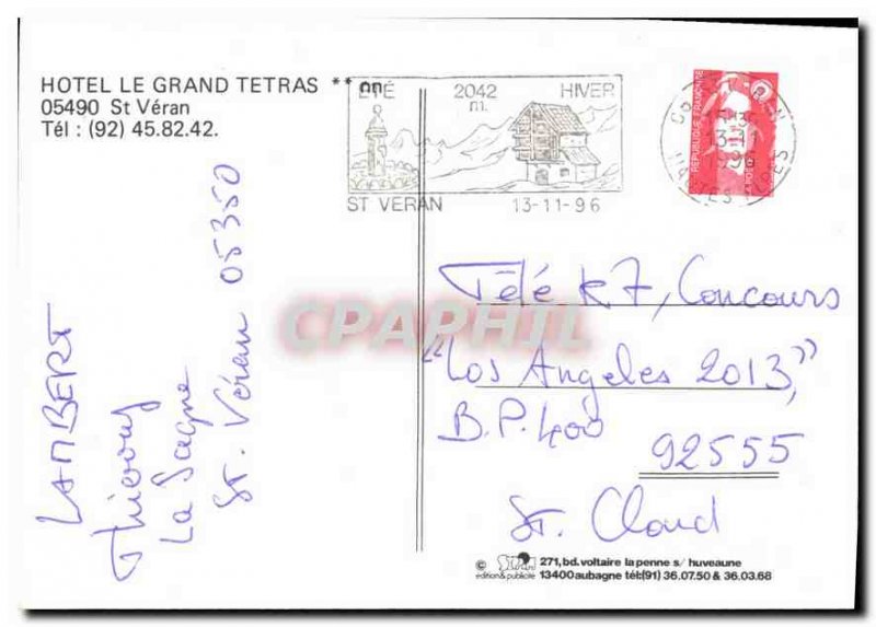 Postcard Moderne Hotel Grand Tetras St Veran