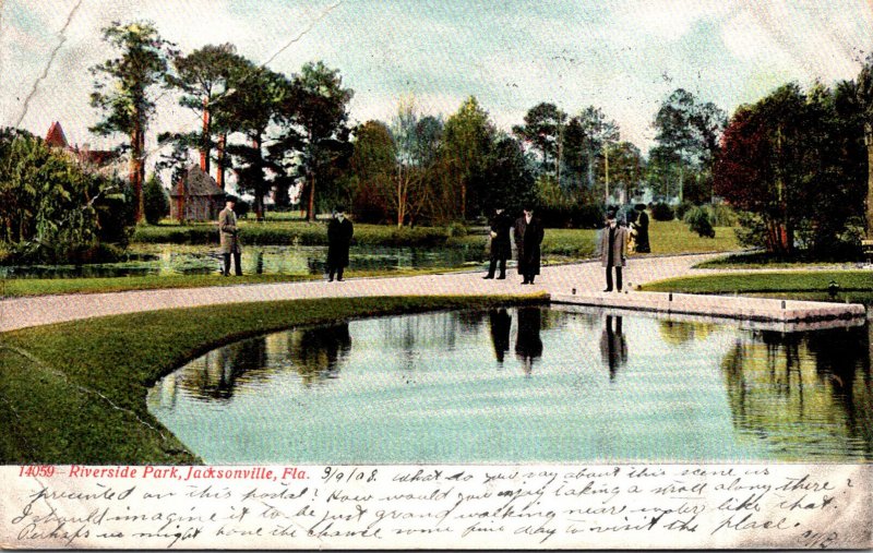 Florida Jacksonville Scene In Riverside Park 1908