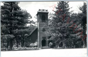 c1940s Nashua, IA RPPC Little Brown Church in the Vale Real Photo Marriage A164