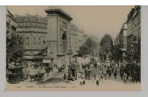 France - Paris. St. Denis Boulevard, Street Scene & Arch