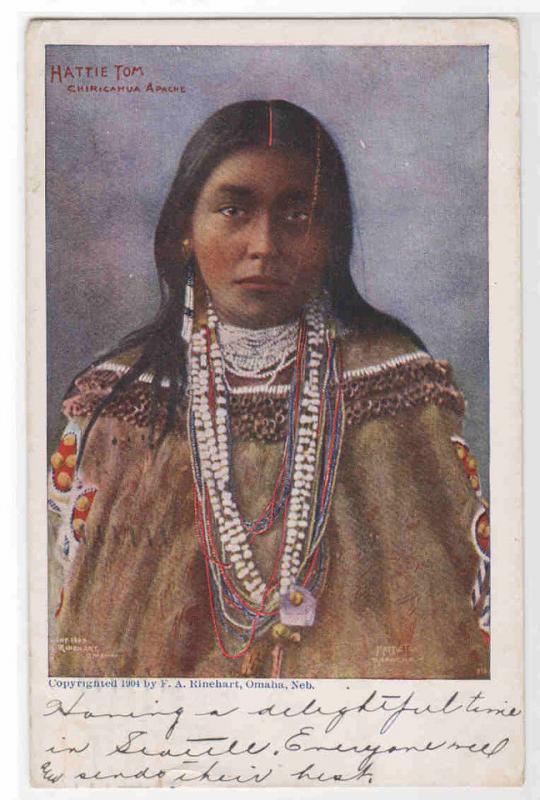 Hattie Tom Chiricahua Apache Native American Indian 1905 postcard