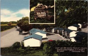 Big Rock Court Tourist Motel Lookout Mountain Chattanooga TN Vtg Postcard M05