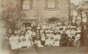 UK C-1910 Large Formal Wedding Party RPPC Photo Postcard 22-2013