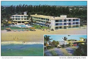 Florida Pompano Beach Sun Castle Club And Motel Hotel With Pool 1964
