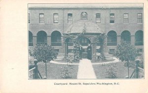 Washington DC Mount St Sepulchre Courtyard Private Mail Vintage Postcard AA53845