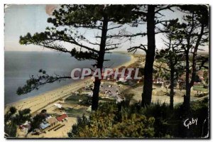 Old Postcard Carolles (Manche) The Beach through the Trees