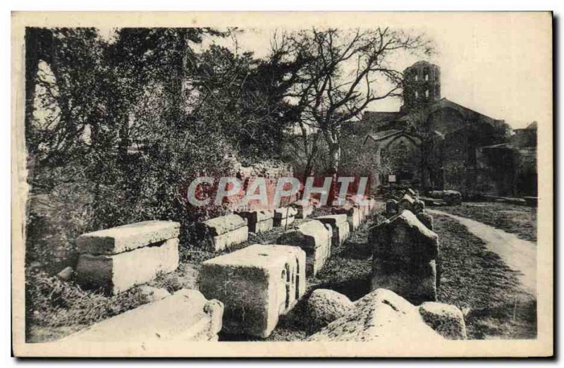 Old Postcard Arles Sur Rhone A Coin Des Alyscamps