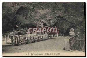 Old Postcard La Sainte Baume Cave Interior