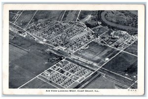 c1942 Air View Looking West Training Center Camp Grant Illinois Vintage Postcard 