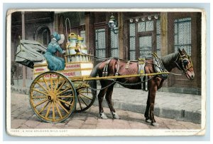C.1910 A New Orleans Milk Cart Postcard F70