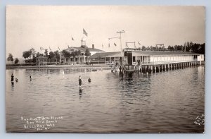 J90/ Green Bay Wisconsin RPPC Postcard c1910-20 Bay View Beach Pavilion 477