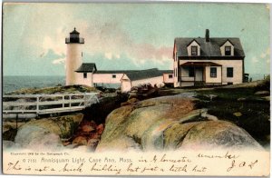 Annisquam Light, Cape Ann MA Undivided Back c1906 Vintage Postcard Q40