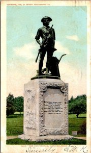 Concord Massachusetts Ma Postcard Rev War - The Minute Man - 1905