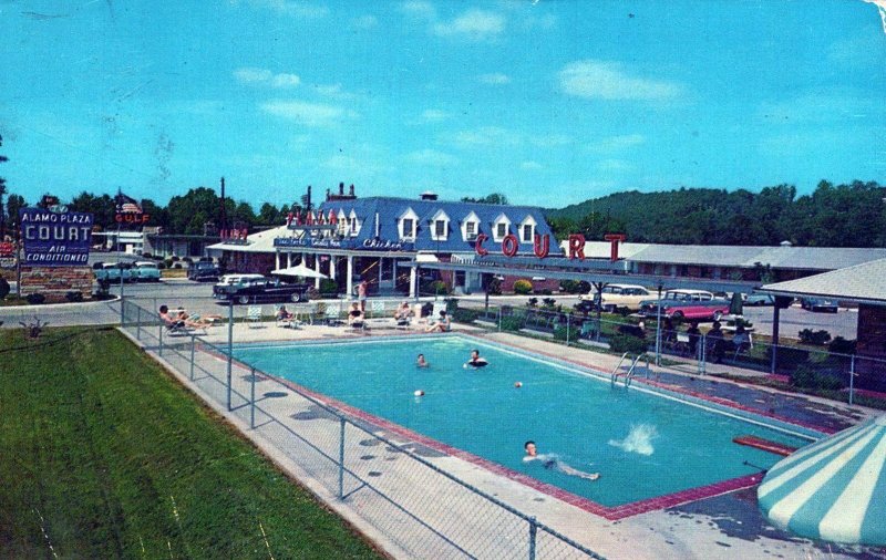 Vintage Postcard Swimming Pool at the Alamo Plaza Court Motel Louisville KY 1964 United States
