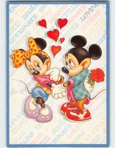 Postcard Micky and Minnie Mouse Art Print Valentine Greeting Card