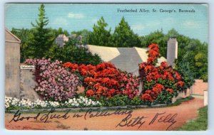 Featherbed Alley St. George's BERMUDA Linen Postcard