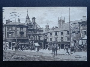 HUDDERSFIELD Market Place showing FREEMAN HARDY WILLIS SHOE STORE c1916 Postcard