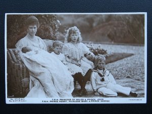 King George V TRH PRINCESS OF WALES & MARY JOHN HENRY & GEORGE c1906 RP Postcard