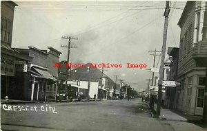 CA, Crescent City, California, RPPC, Main Street, Business Section