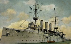 UK British Royal Navy HMS Highflyer Cruiser  WWI Vintage Postcard 1906