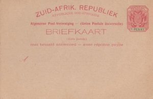 Zuid Afrik Republiek Antique South Africa One Penny Postcard