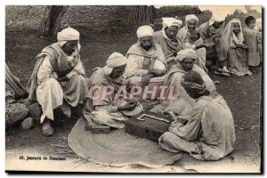 Postcard Old domino Players