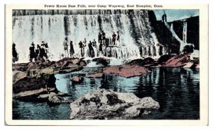 Early 1900s Power House Dam Falls near Camp Wopowog, East Hampton, CT Postcard