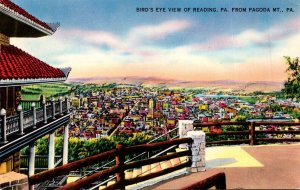 Pennsylvania Reading Birds Eye View From Pagoda Mountain 1955