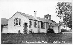 Whittier NH St Andrews-in-the-Valley Church Real Photo Postcard