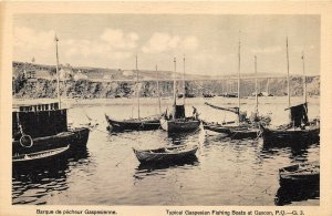 Gascon Quebec Canada 1930s Postcard Gaspesian Fishing Boats