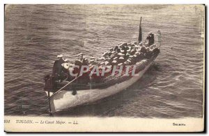 Old Postcard Boat Toulon Major canoe