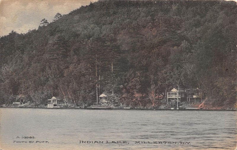 Millerton New York Indian Lake, Hand Colored Vintage Postcard U13514