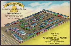 Misson Bell Motel,San Francisco,CA Postcard BIN