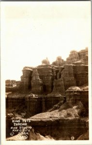 RPPC King Tut's Throne, Rapid City SD Vintage Postcard Q37