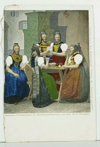 Baden Folk Costumes, Women From City of Neustadt c1899 Postcard J13