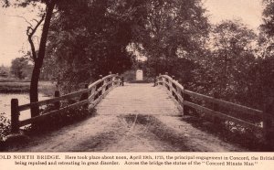 Vintage Postcard Old North Bridge Principal Engagement Concord Massachusetts MA