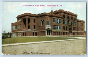 1911 Jeffersonville High School Building Campus Jeffersonville Indiana Postcard