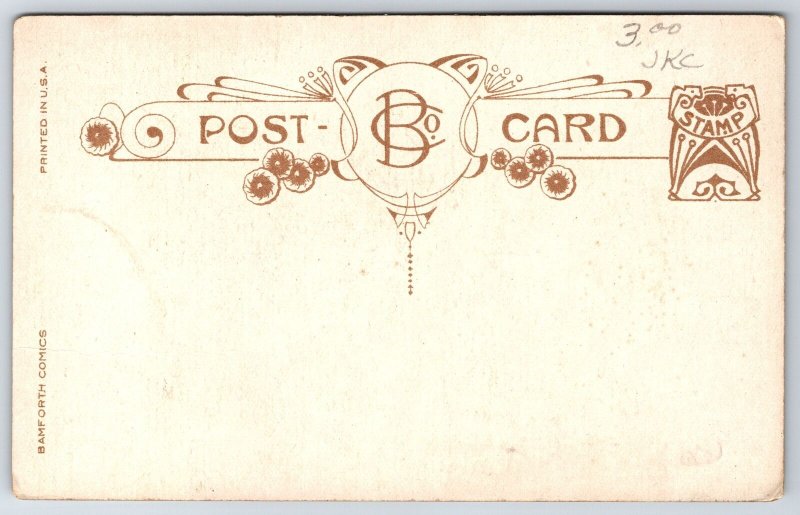 Be With You Shortly in Utah Illinois~Comic Pun~Man w/Pickax Will Fall~c1910