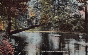 BATTLE CREEK MICHIGAN~THE KALAMAZOO RIVER~1910s POSTCARD