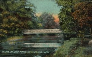 Vintage Postcard 1911 Scene in City Park Kokomo Indiana IND