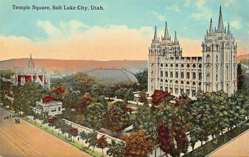 SALT LAKE CITY UTAH~LOT OF 4 1910s POSTCARDS-HOTEL-WABASH-TEMPLE-EAGLE GATE- 