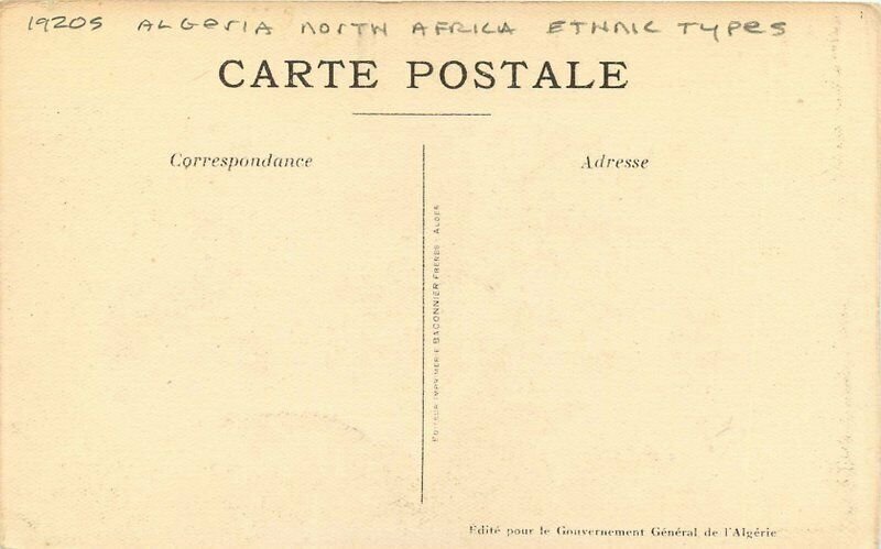 Algeria North Africa 1920s Ethnic Types Artist impression Postcard 22-2406