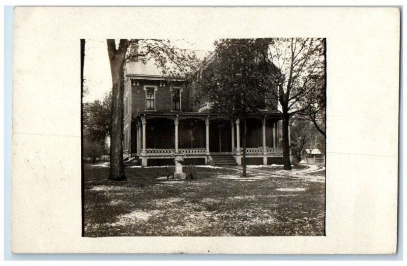 1919 City Hall Building View Geneseo Illinois IL RPPC Photo Posted Postcard