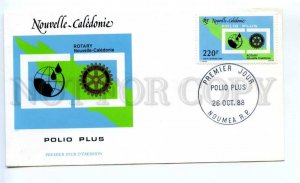 418902 New Caledonia 1988 year Rotary Polio Plus First Day COVER