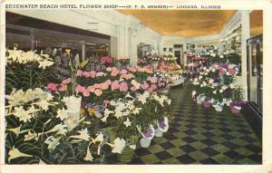 CHICAGO ILLINOIS 1944 Edgewood Beach Hotel Flower Shop Interior 3052