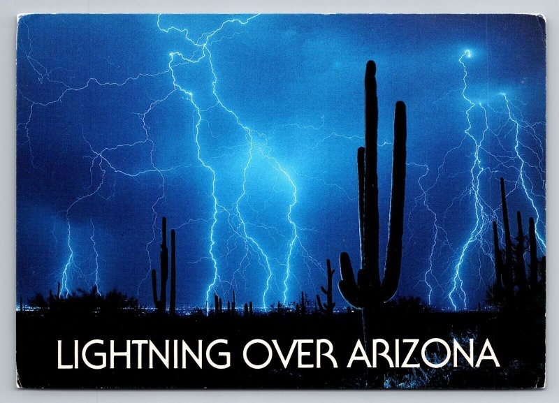 Lightning Over Arizona Vintage Unposted Postcard