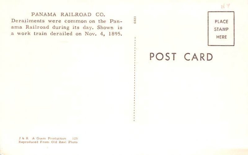 Panama Canal Railroad Co, Derailment Nov 4, 1895 Guam Unused 