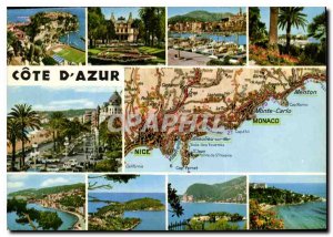 Postcard Modern French Riviera Monaco Monte Carlo Menton Nice Beaulieu Villef...