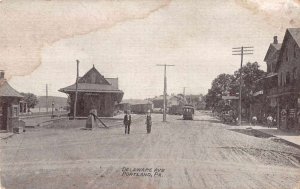 Portland Pennsylvania trolley train people Delaware Ave antique pc BB2826